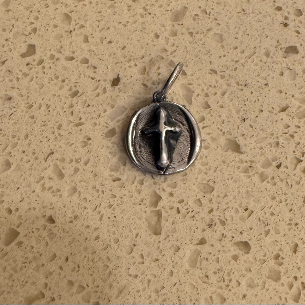 Waxing Poetic in Balance Silver Cross Pendant